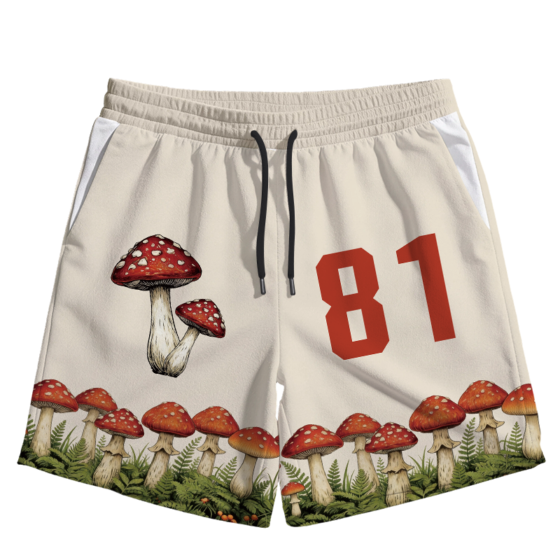 Modecanvas Red Mushrooms Jersey Short