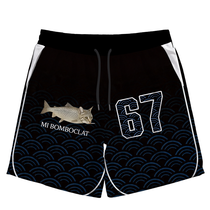 Modecanvas Bomboclat Fish Cat Meme Jersey Short