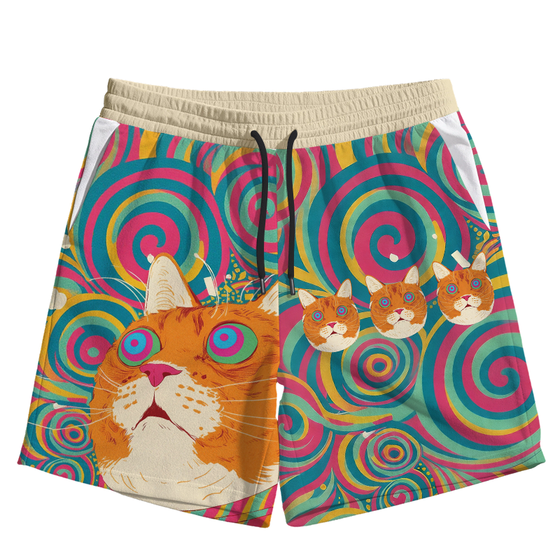 Modecanvas Colorful Cat Jersey Short