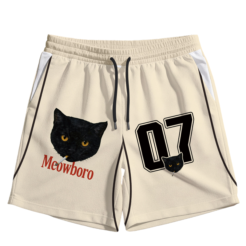 Modecanvas Smoking Black Cat Vintage Jersey Short