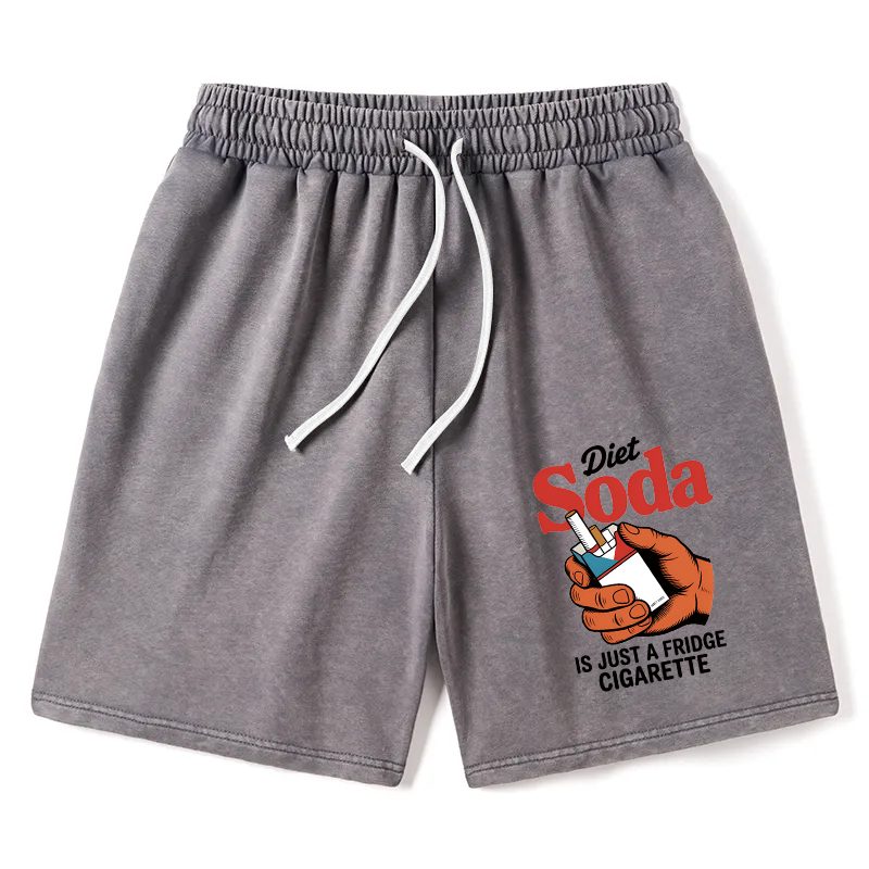 Modecanvas Diet Soda Is Just A Fridge Cigarette Funny Washed Short