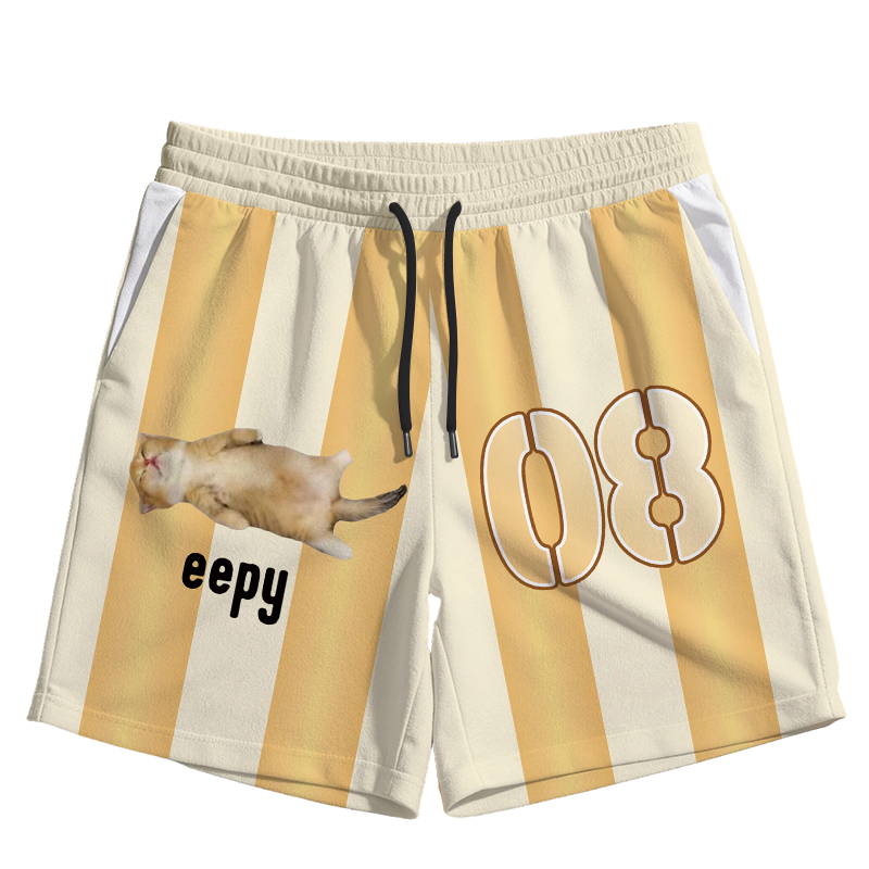 Modecanvas Silly Sleepy Cat Meme Jersey Short
