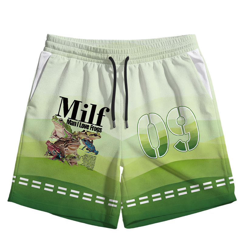 Modecanvas Man I Love Frogs Meme Jersey Short