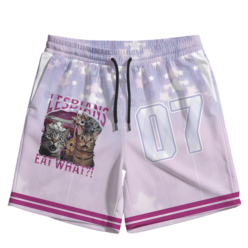 Modecanvas Lesbians Eat What?! Funny Jersey Short