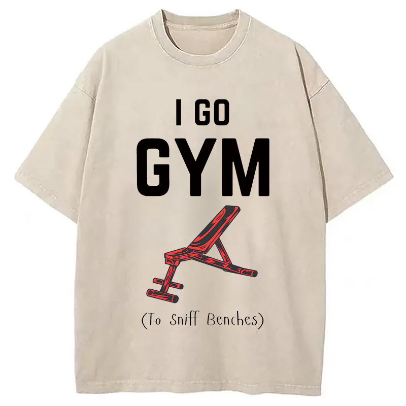 Modecanvas I Go GYM Funny Washed T-Shirt