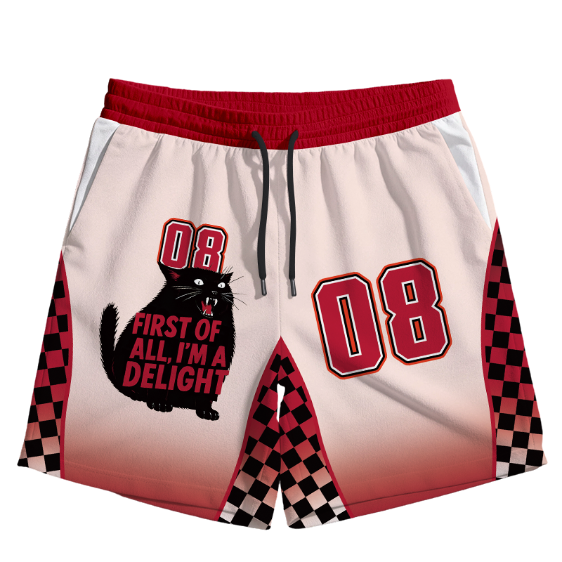 Modecanvas Roaring Black Cat Jersey Short
