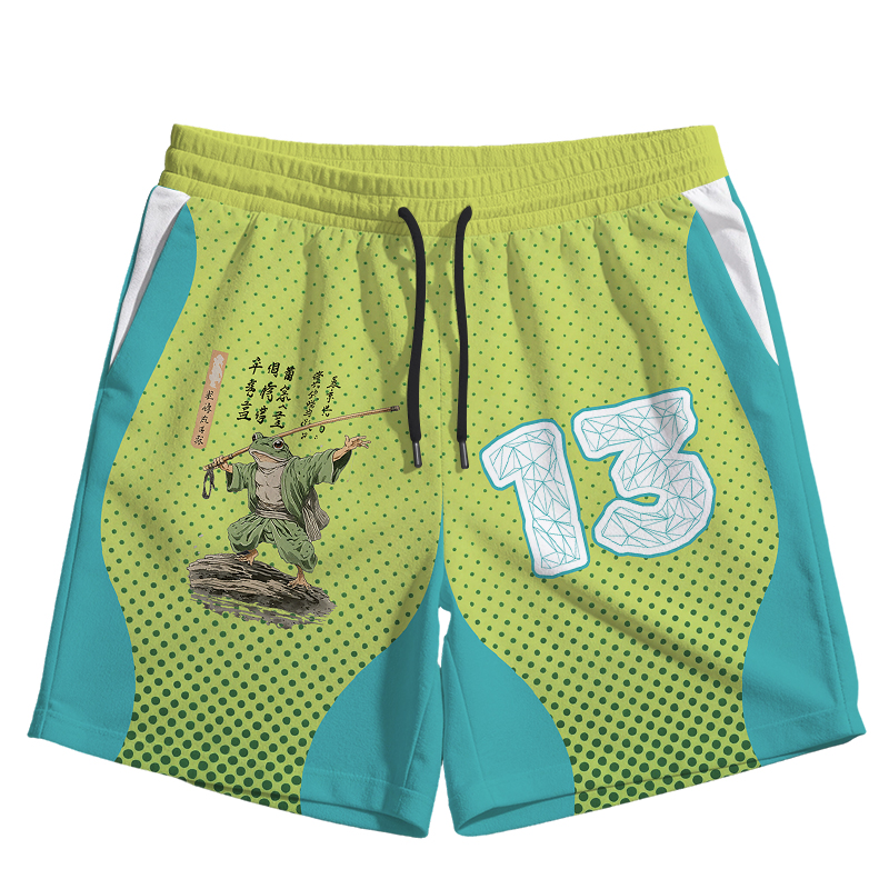 Modecanvas Frog Samurai Japanese Art Vintage Jersey Short