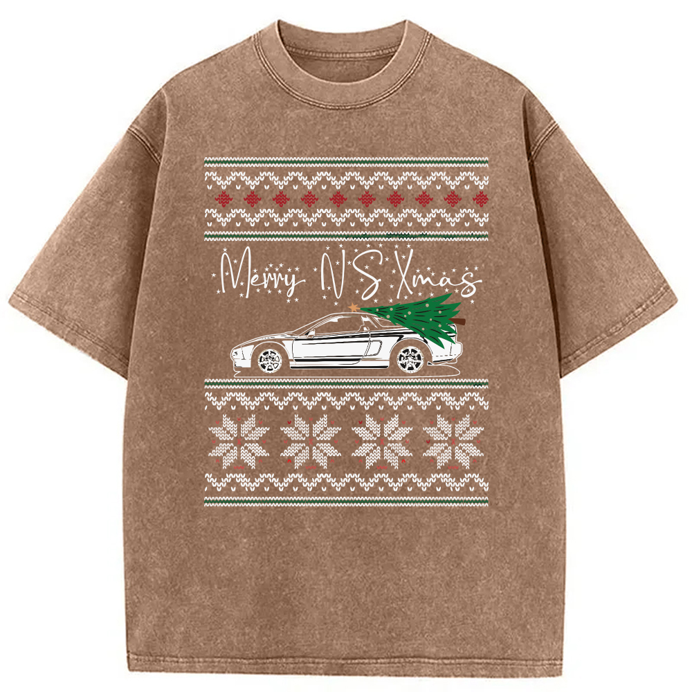 Modecanvas Japanese Sports Car JDM Christmas Washed T-Shirt