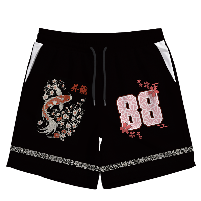 Modecanvas Sakura And Koi Jersey Short