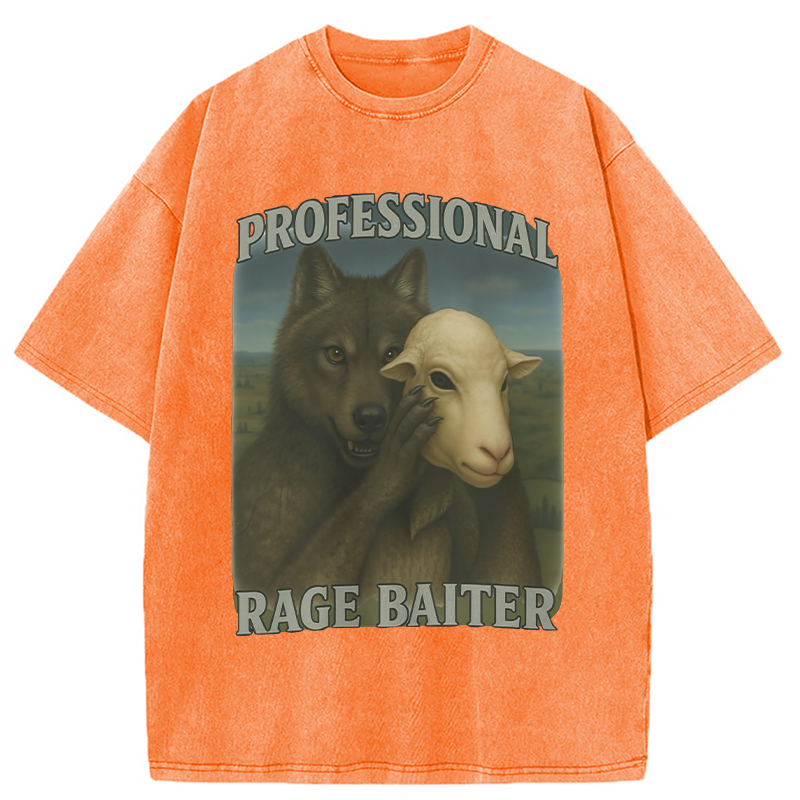 Modecanvas Professional Rage Baiter Funny Washed T-Shirt