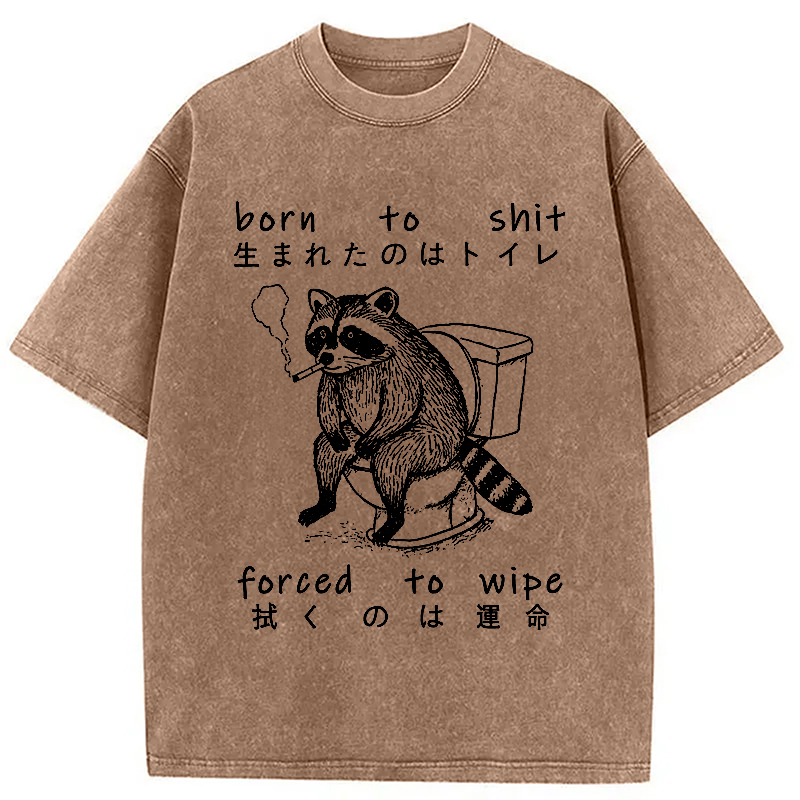 Modecanvas Decadent Raccoon Washed T-Shirt