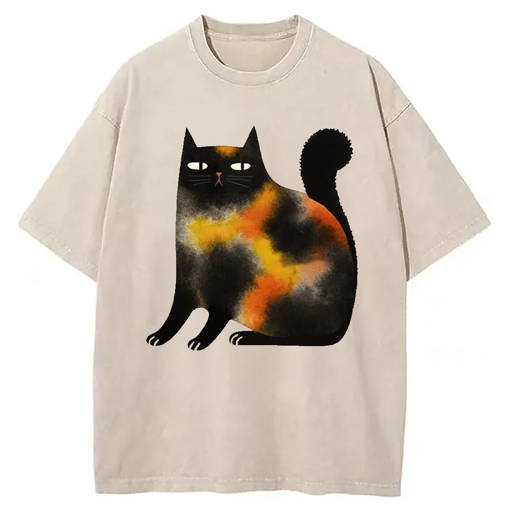 Modecanvas Tie-Dye Kitten Washed T-Shirt