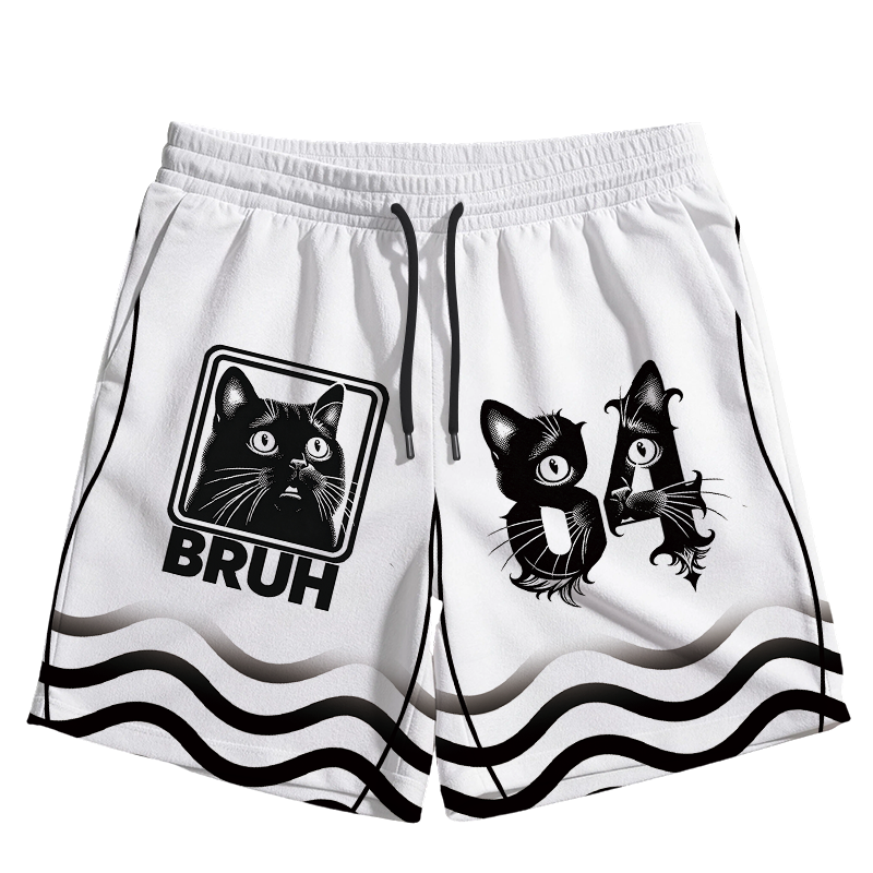 Modecanvas BRUH Cat Jersey Short