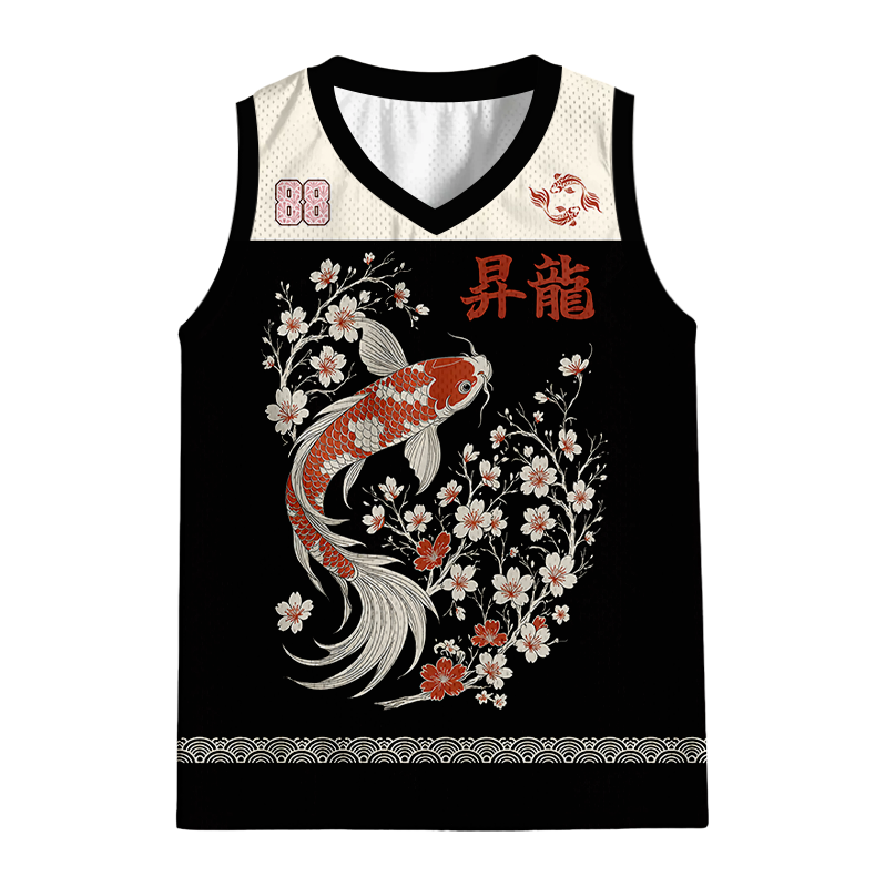Modecanvas Sakura And Koi Jersey Tank