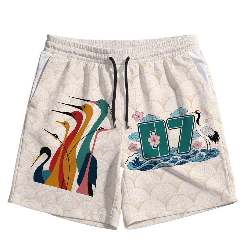 Modecanvas Various Types Of Cranes Jersey Short