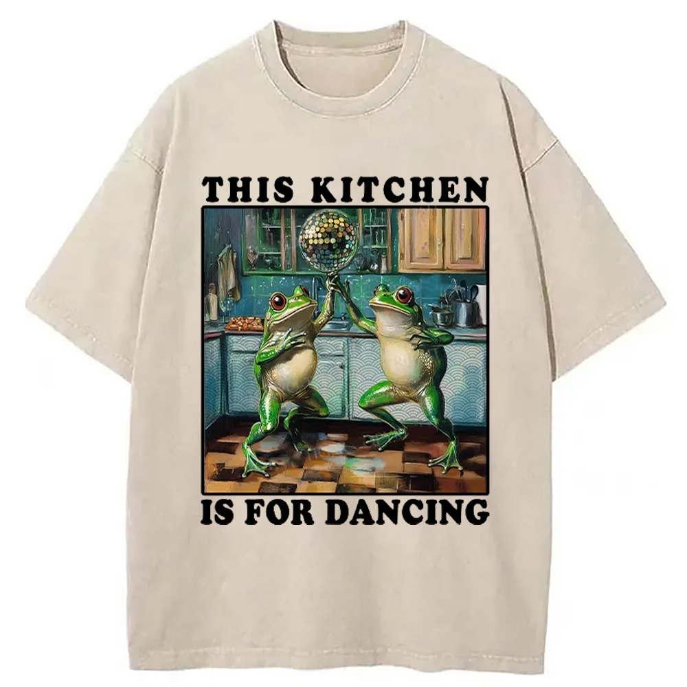 Modecanvas This Kitchen Is For Dancing Washed T-Shirt