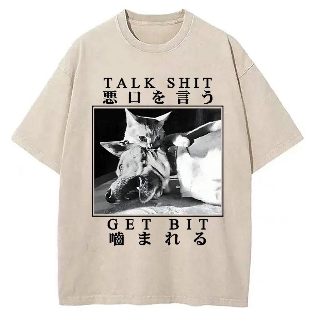 Modecanvas Talk Shit Get Bit Washed T-Shirt