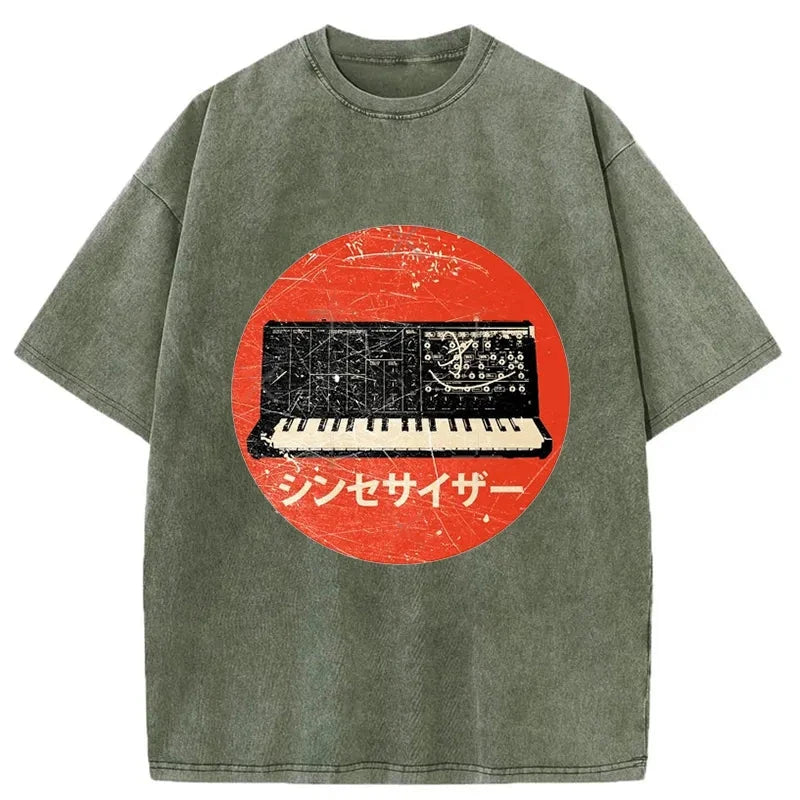 Modecanvas Vintage Synthesizer Japanese Washed T-Shirt