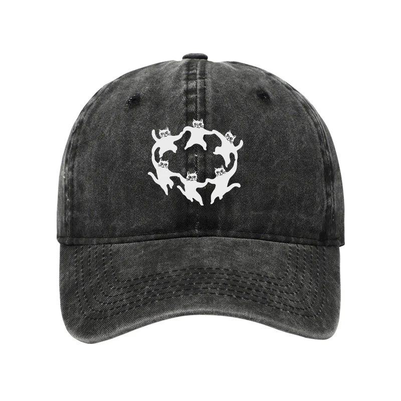 Modecanvas Leisure Cats Japanese Washed Cap-modecanvas