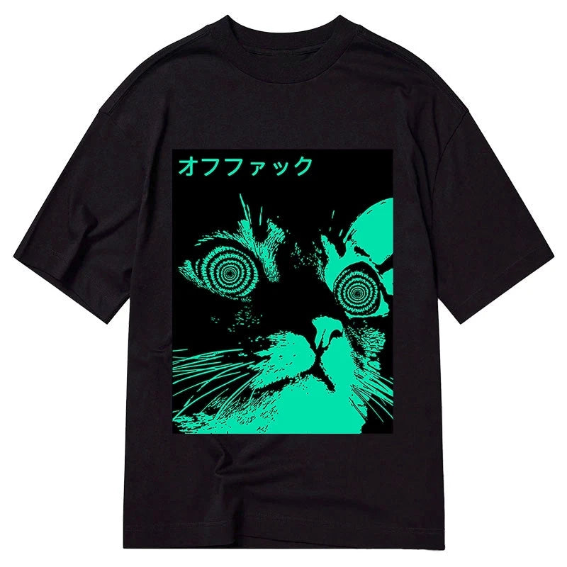 Modecanvas Cool Cat Japanese DTG Printing Classic T-Shirt-modecanvas