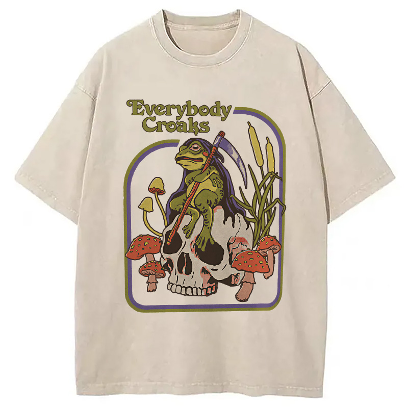 Modecanvas Everybody Croaks Washed T-Shirt