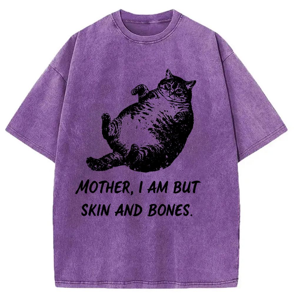 Modecanvas Overweight Cat Washed T-Shirt