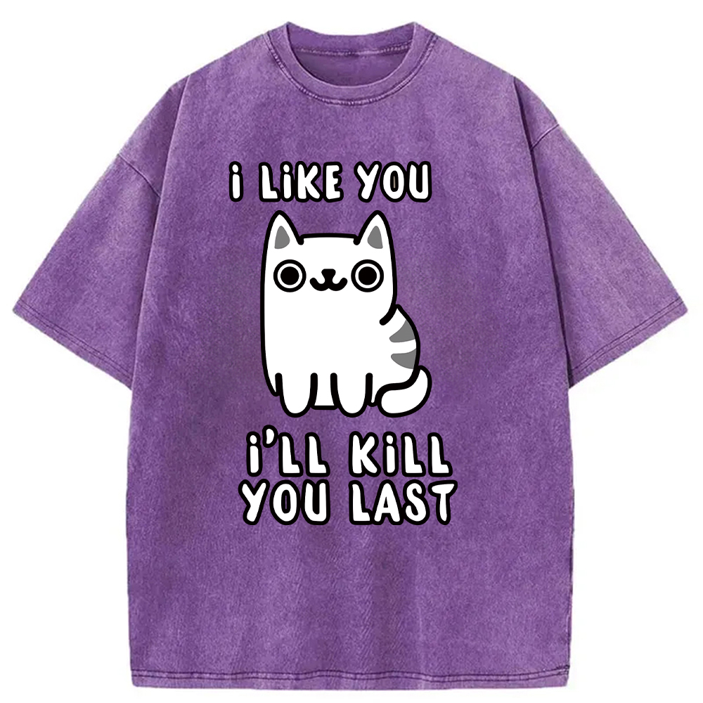 Modecanvas Cats And Humans Washed T-Shirt