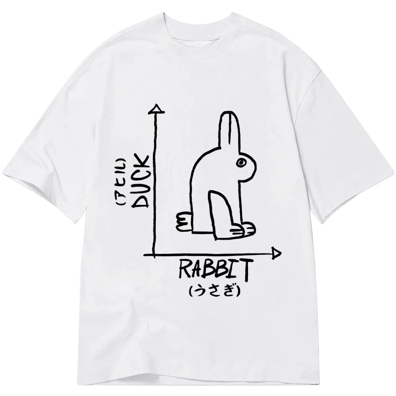 Modecanvas A Rabbit And A Duck DTG Printing Classic T-Shirt-modecanvas