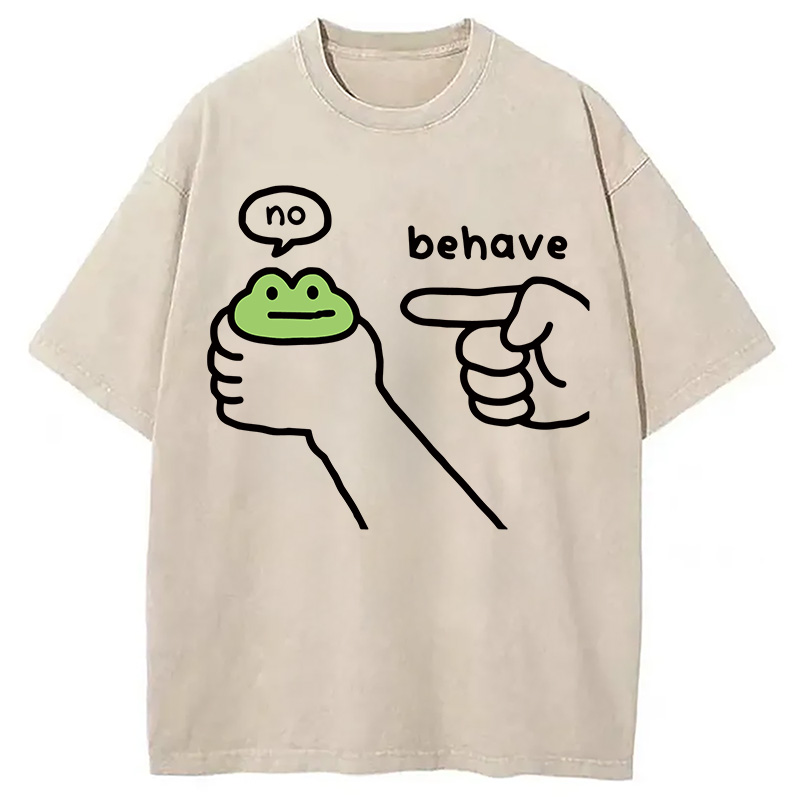 Modecanvas Dishonest Frog Washed T-Shirt