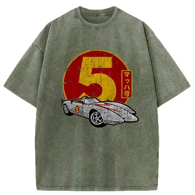 Modecanvas Speed Racer Japan Washed T-Shirt-modecanvas