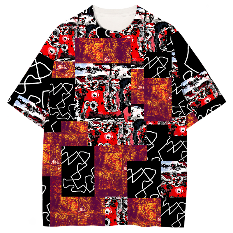 Modeocanvas Abstract Collage All Over Print T-shirt-modecanvas