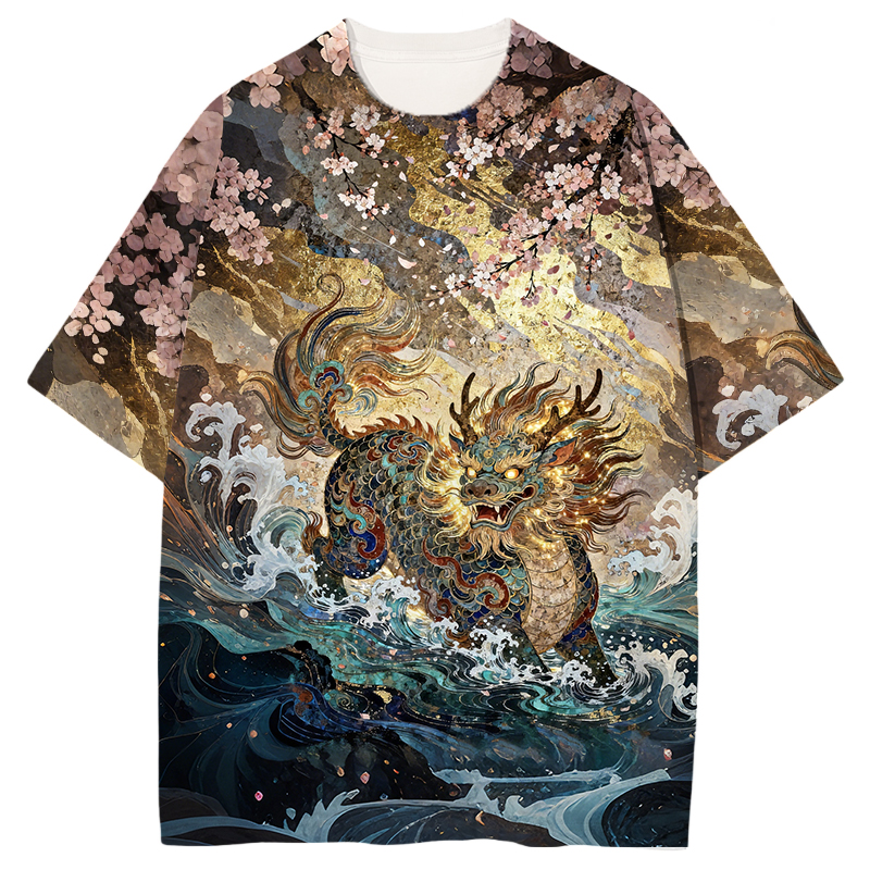 Modeocanvas Auspicious Beast Qilin All Over Print T-shirt-modecanvas