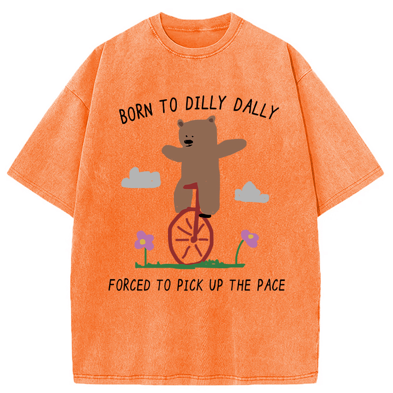 Modecanvas Forced To Pick Up The Pace Numbers Washed T-Shirt