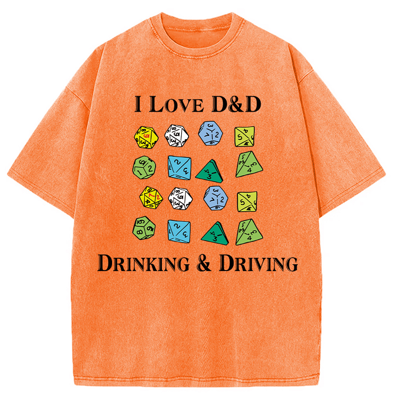 Modecanvas I Love D&D Washed T-Shirt