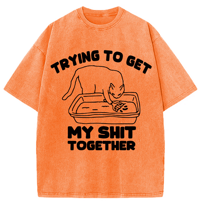 Modecanvas Cleaner Cat Washed T-Shirt