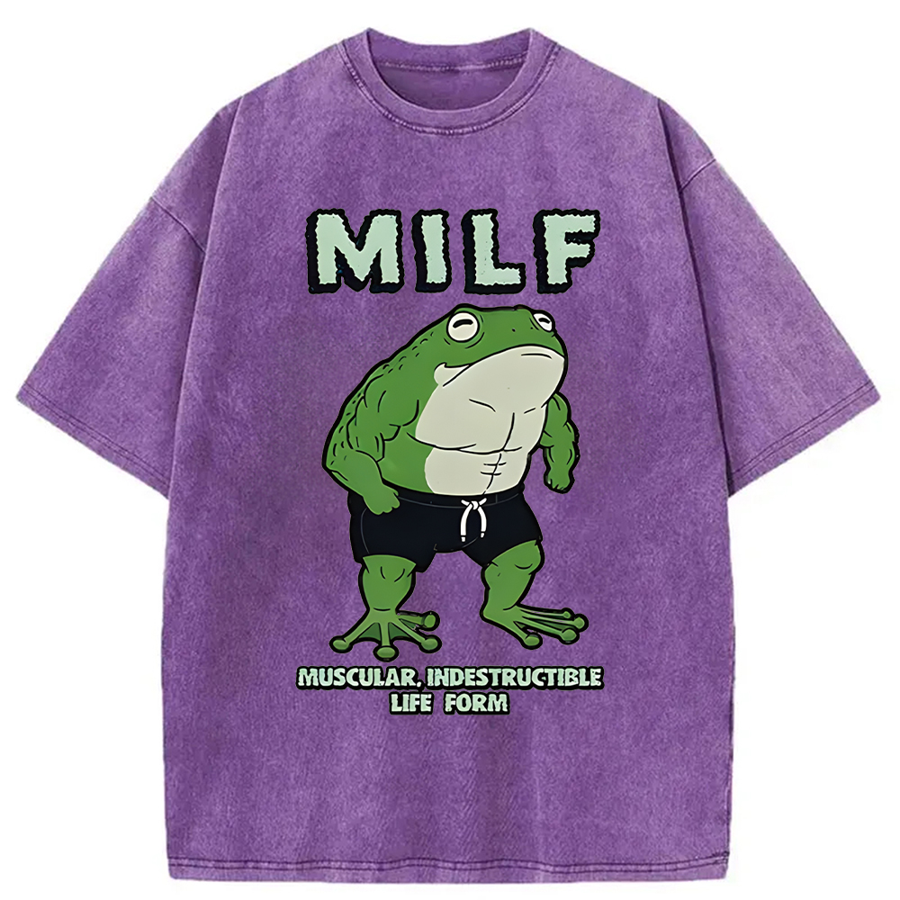 Modecanvas MILF Frog Washed T-Shirt