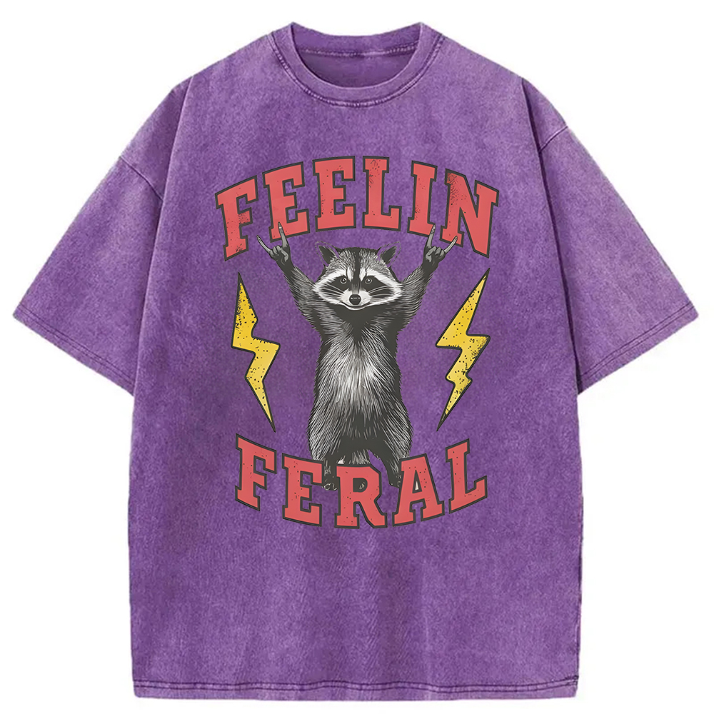 Modecanvas Feelin Feral Washed T-Shirt