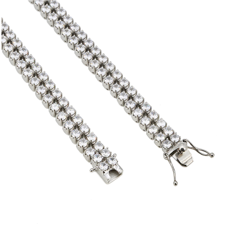 Modecanvas Double-layer Zircon Hip-hop Bracelet