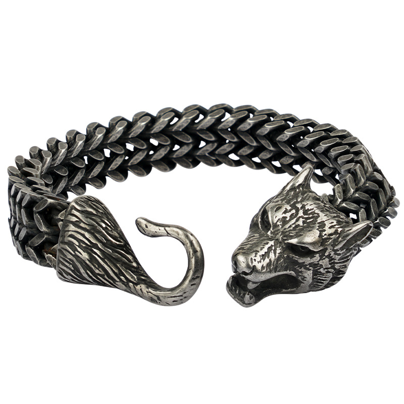 Modecanvas Wolf Head Dark Warrior Hip-hop Bracelet
