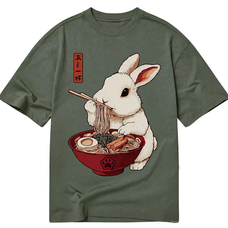 Modecanvas Bunny:One More Bowl, Please! DTG Printing Classic T-Shirt-modecanvas