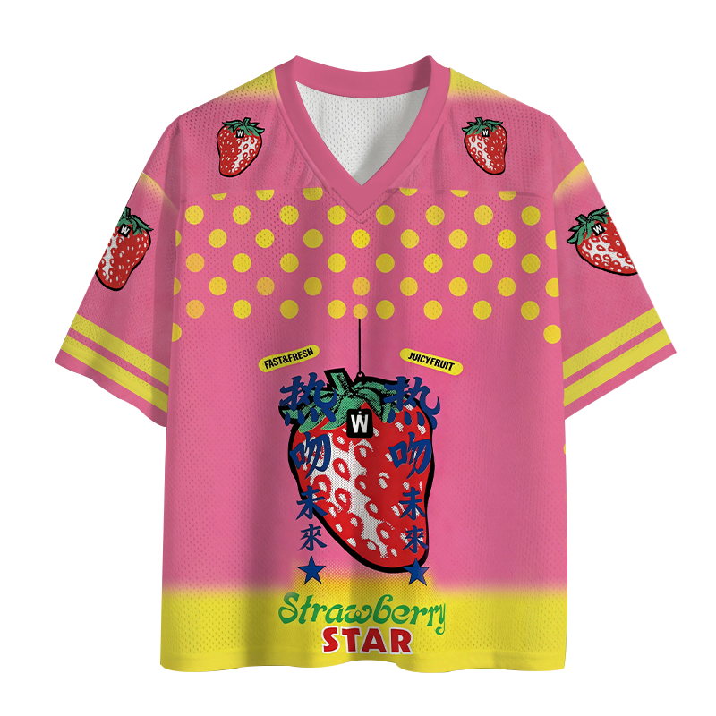 Modecanvas Strawberry Star Mesh Jersey-modecanvas