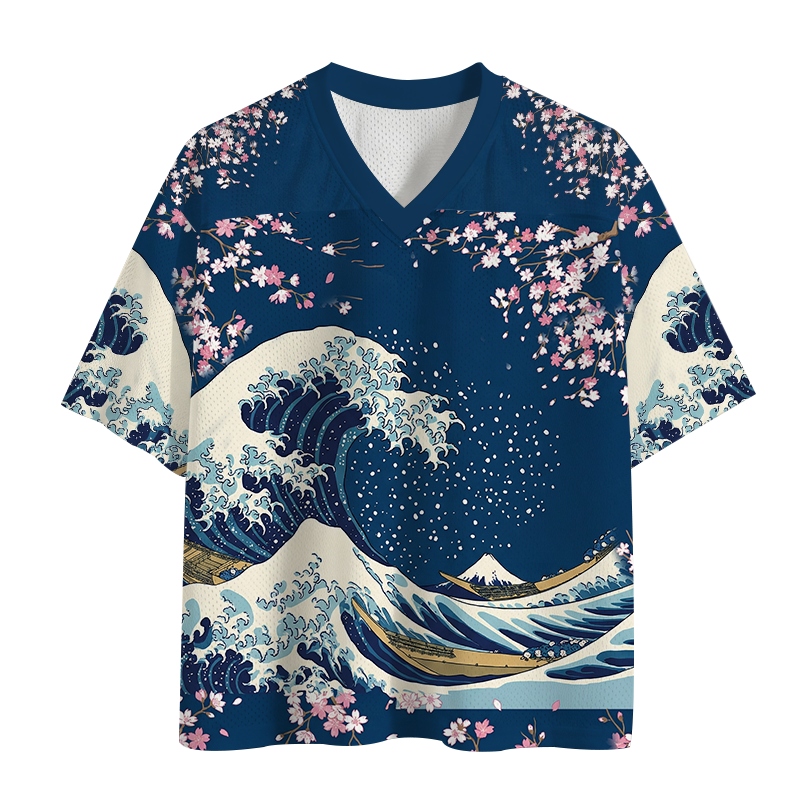 Modecanvas Sakura and Wave Mesh Jersey-modecanvas