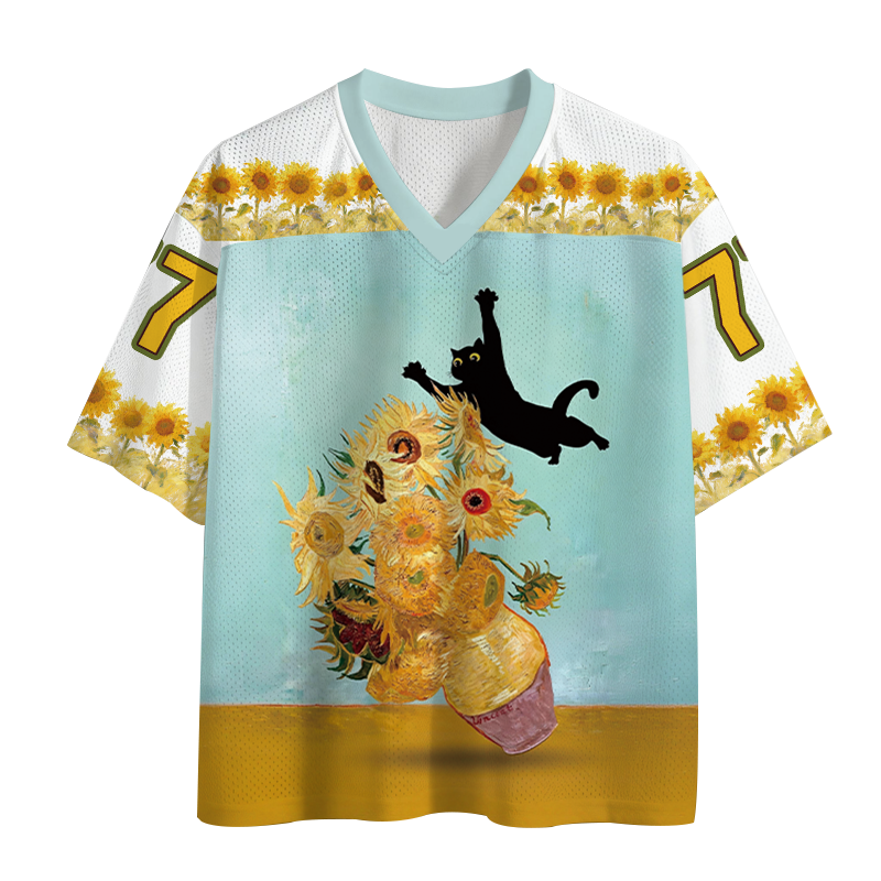 Modecanvas Flying Black Cat Mesh Jersey-modecanvas