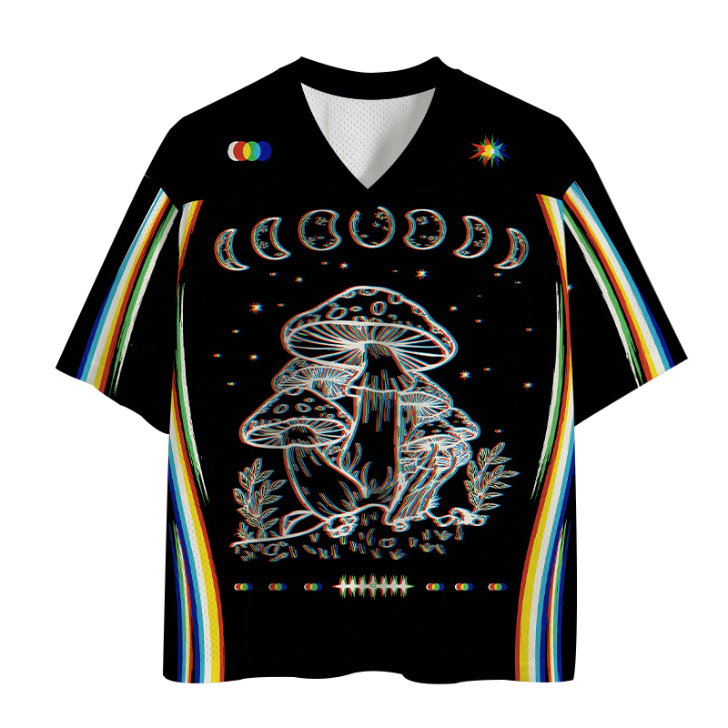 Modecanvas Moon and Mushroom Mesh Jersey-modecanvas