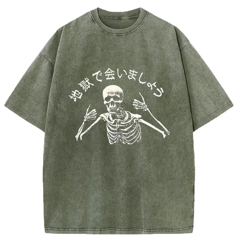 Modecanvas See You In Hell Japanese Washed T-Shirt