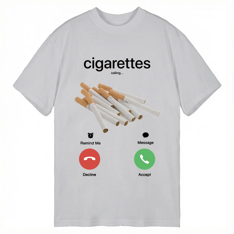 Modecanvas Cigarettes Phone Call DTG Printing Classic T-Shirt-modecanvas