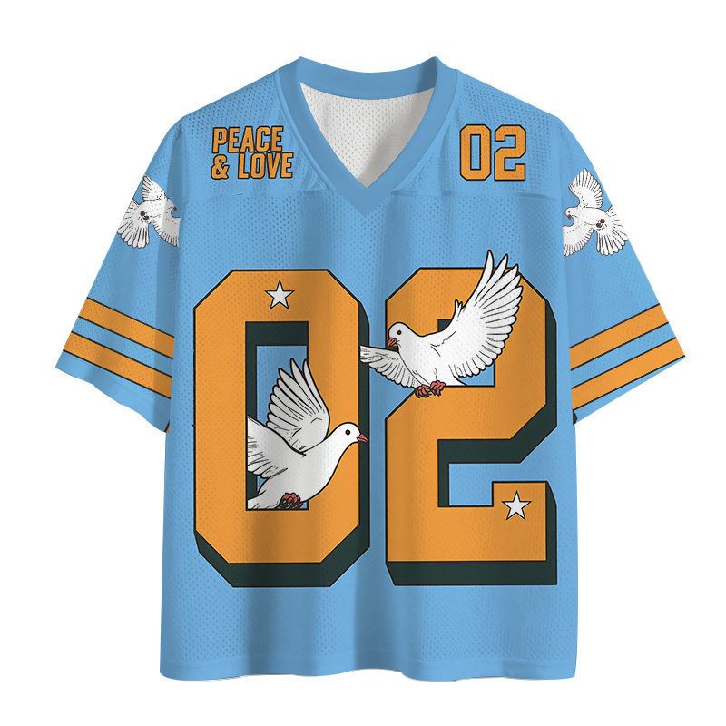 Modecanvas Peace & Love Mesh Jersey-modecanvas