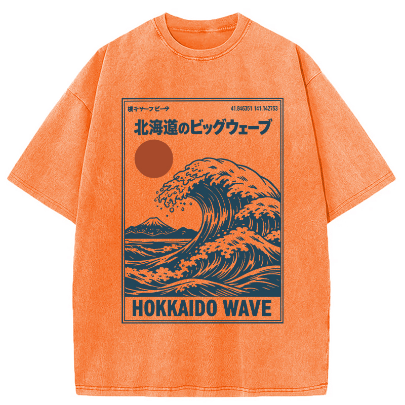 Modecanvas Retro Wave Typesetting Washed T-Shirt