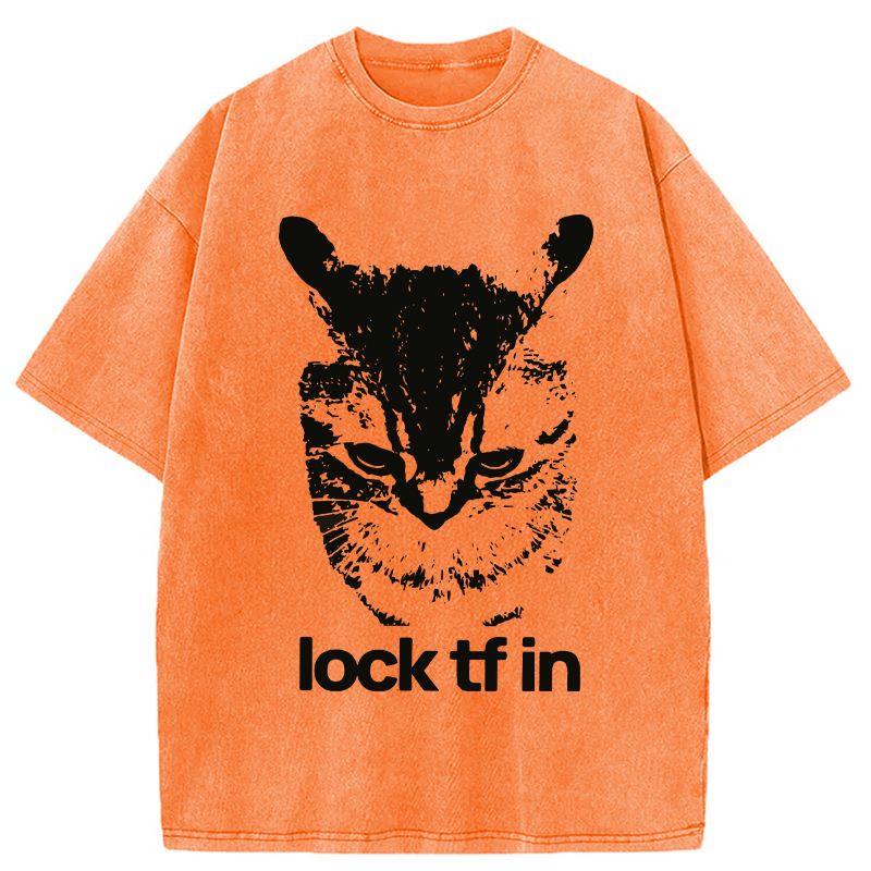 Modecanvas Lock TF In Cat Washed T-Shirt