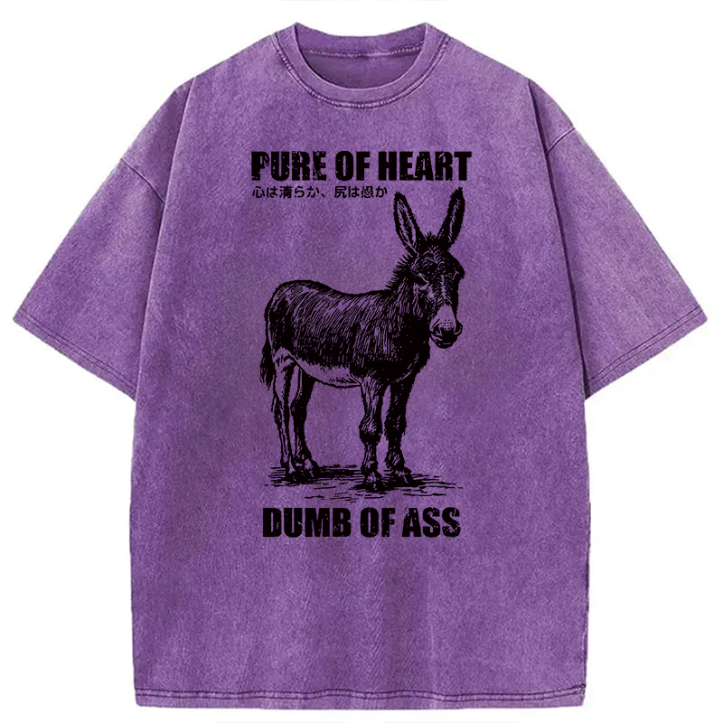 Modecanvas Good Heart Empty Head DTG Printing Washed T-Shirt